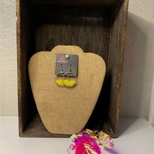 Circle Yellow Beads Earrings